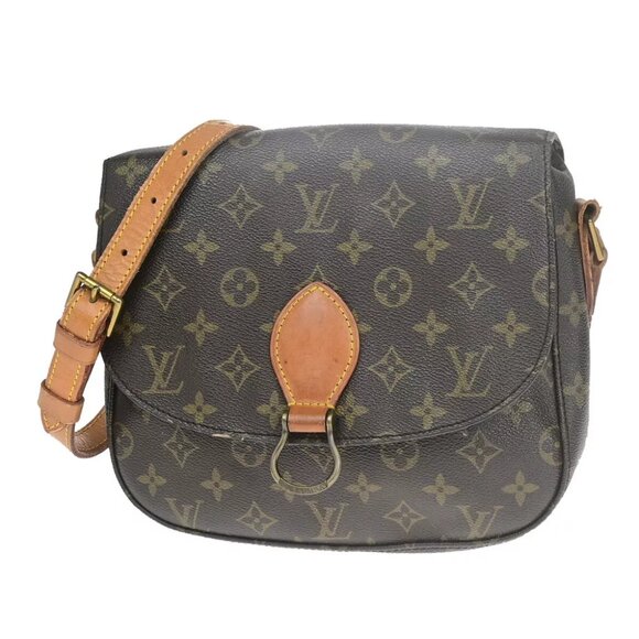 LOUIS VUITTON Saint Cloud GM Shoulder Bag Monogram Leather Brown M51242 65YF359 - Picture 1 of 13
